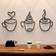 Shein [Luxury Iron Art Wall Hanging Art] 1pc/3pcs Modern Black Metal Coffee Cup Wall Hanging Art Black Wall Decor